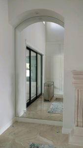 Custom Mirror, Arched, Full, Drillout, Outlet Cover Custom Mirror
