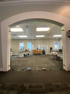 Custom designed glass partition