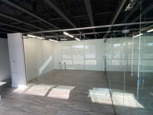 Sliding door systems glass partition