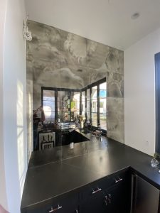 Grid Mirrors, Full Sized, Custom Pattern, Grey Custom Mirror