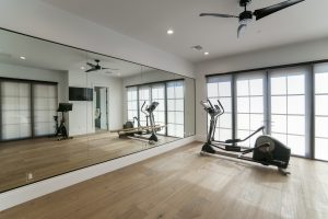 Gym Wall Mirrors, Full Wall, Drillouts(1) Custom Mirror