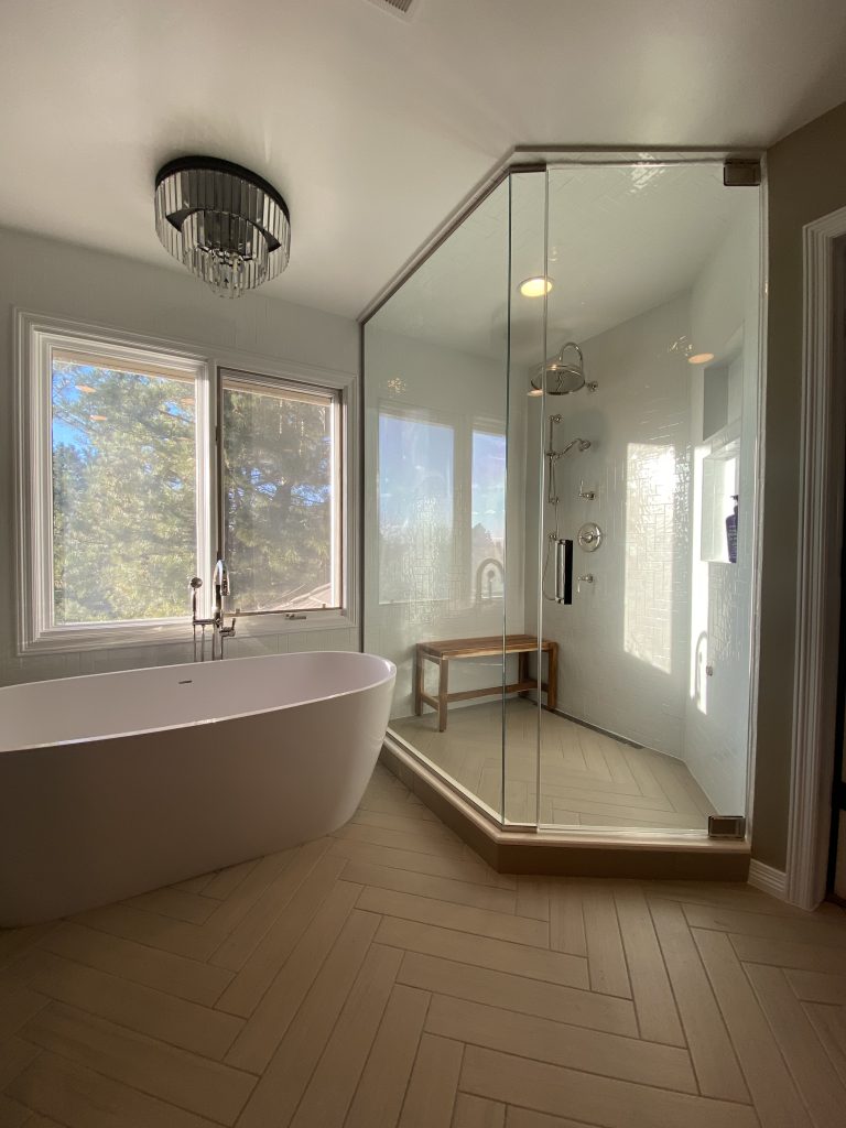 Neo Angle Frameless Shower Glass