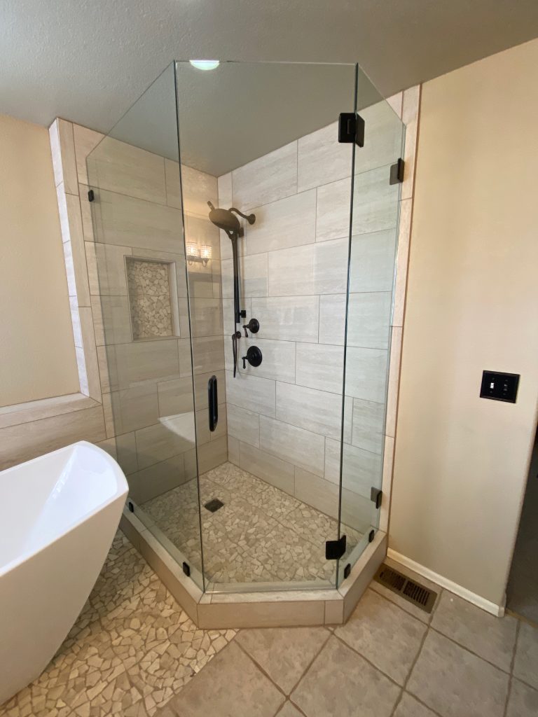 Neo Angle Frameless Shower Glass