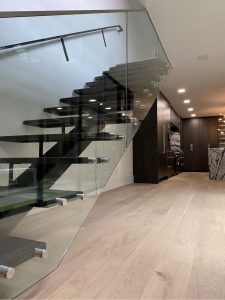 Stair Railing - Standoffs with Top Cap in a house