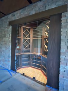 Wine Cellars - brown - chrome - clear(6) Glass Wine Cellar