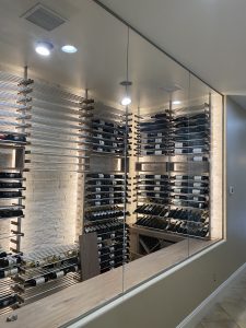 Wine Cellars - white tile - chrome - clear(47) Glass Wine Cellar