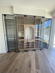 Wine Cellars - white tile - matte black - clear(29) Glass Wine Cellar