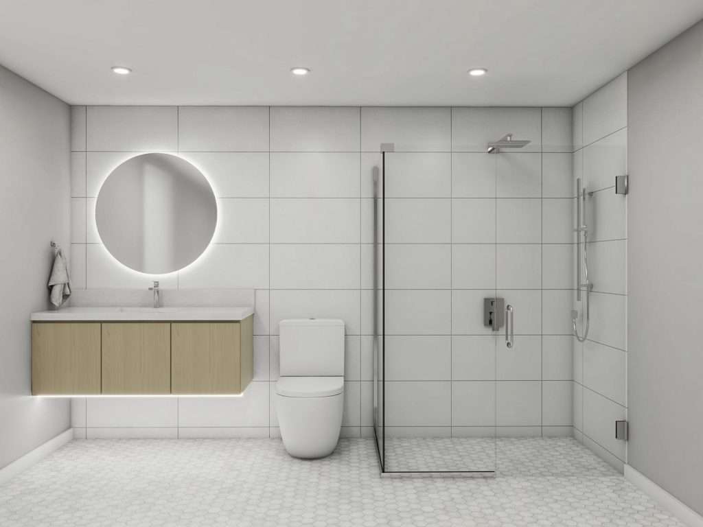 90 Degree Corner Frameless Glass Shower Door with A Sleeve Over 90 Clamp (door, inline panel & return panel)