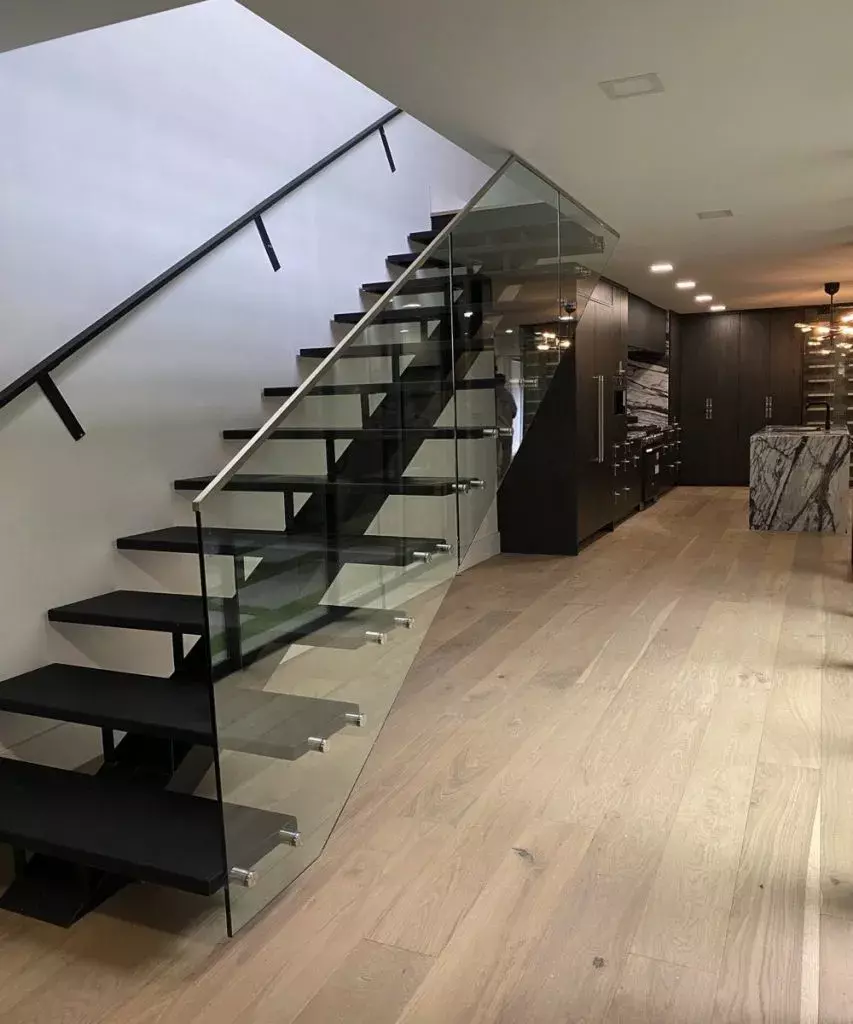 frameless glass stair railing