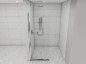 single panel shower