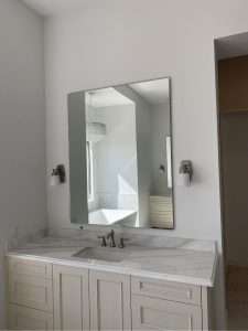 Vanity wall mirror with sink