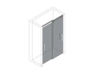 double sliding door shower glass layout cad drawing