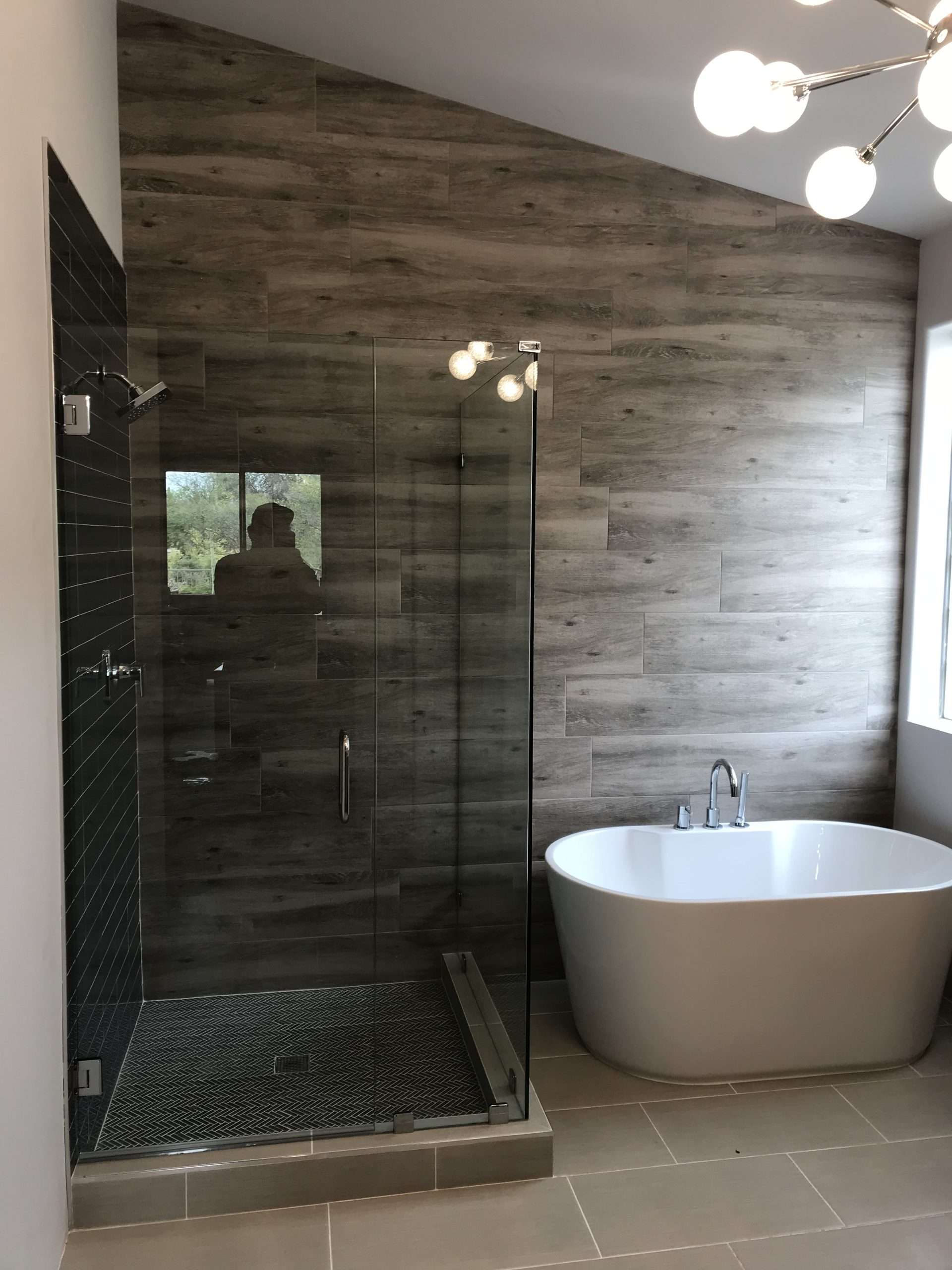 flat 90 channel brown tile chrome gray glass